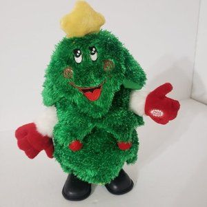 Dan Dee Stuffed Christmas Stand Up Hard Shell Christmas Tree Smile Face 11"